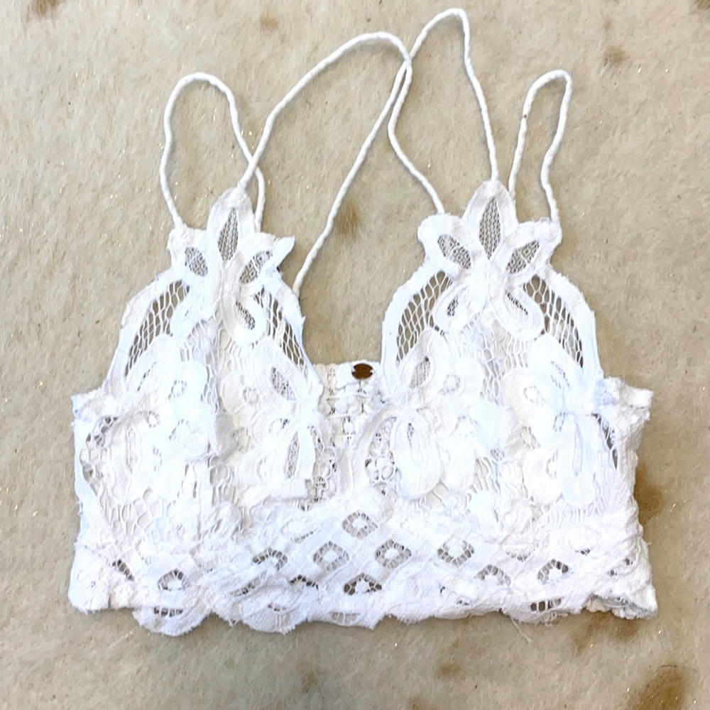 Free People Adella Bralette White